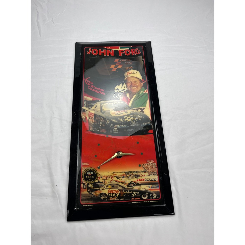 Jebco John Force Racing NHRA Dragster Graphic Wall‎ Clock